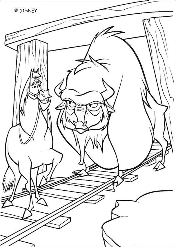 Home on the Range coloring book pages - Buck and Junior the Buffalo