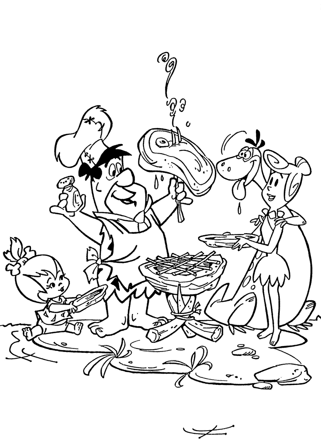 Flintstone Coloring Page - Coloring Home