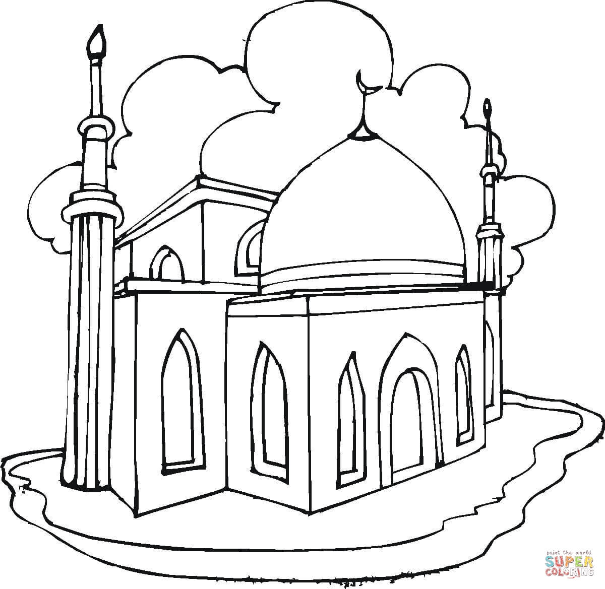 Mosque Coloring Pageree Printable Pages Islamicor Kids Sheets To Print  Animals – Stephenbenedictdyson