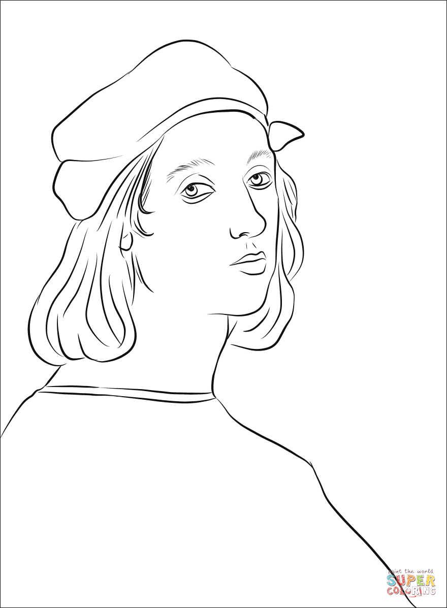 Self Portrait by Raphael coloring page ...supercoloring.com