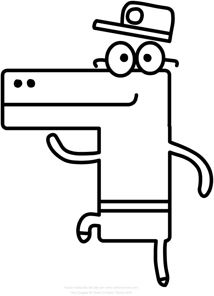Happy the crocodile of Hey Duggee coloring pages