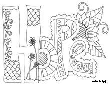 Printable Doodle Art - Coloring Pages for Kids and for Adults