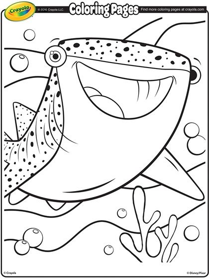 Finding Dory Destiny, the Whale Shark Coloring Page | crayola.com