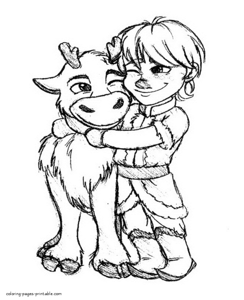 Coloring Pages : Coloring Frozen Pages Print Colouring Sven ...