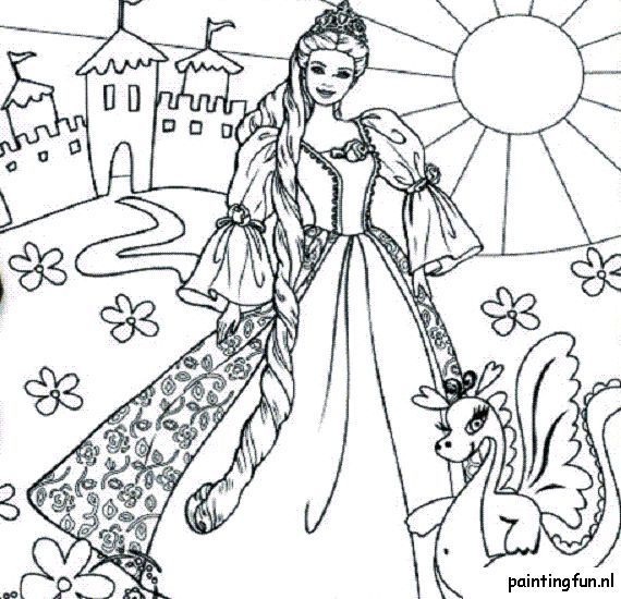 Free Coloring Pages Barbie Island Princess High Quality