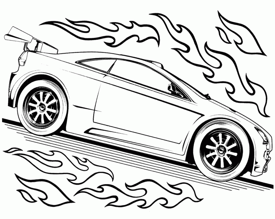 Hot wheel coloring pages to download and print for free