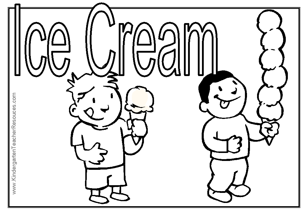 Summer Ice Cream Coloring Page Images & Pictures - Becuo