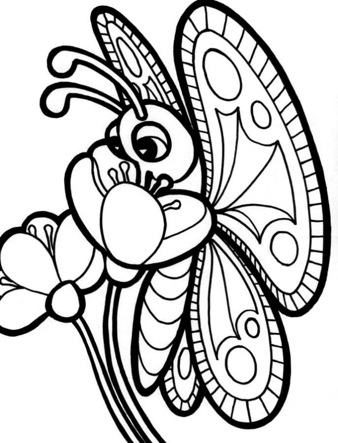 Free Coloring Pages Flowers And Butterflies Coloring Home
