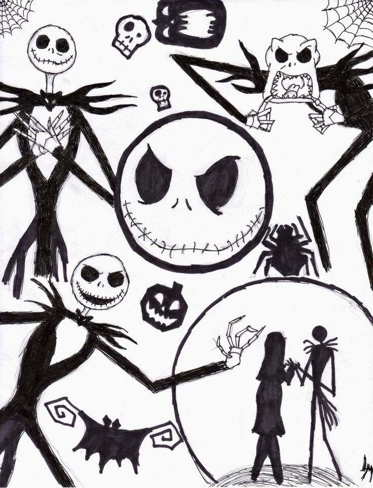 Nightmare Before Christmas Coloring Page Coloring Home