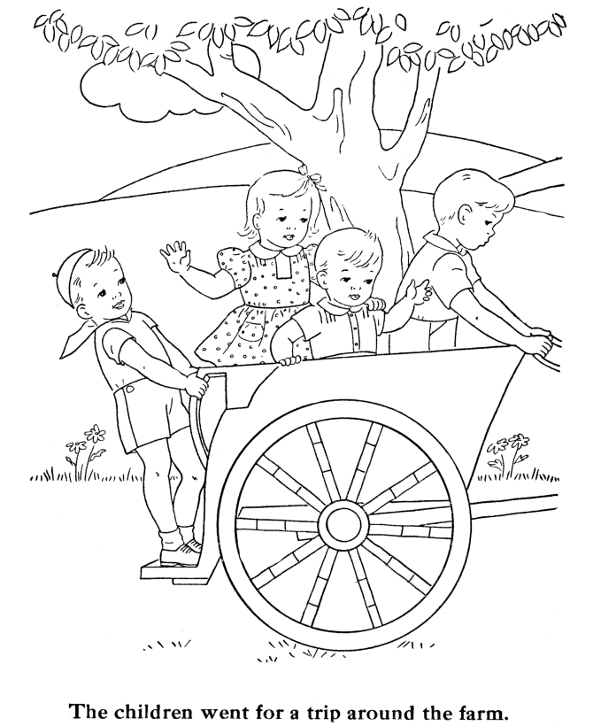 BlueBonkers: Kids Coloring Pages - Donkey Cart Ride - Free 