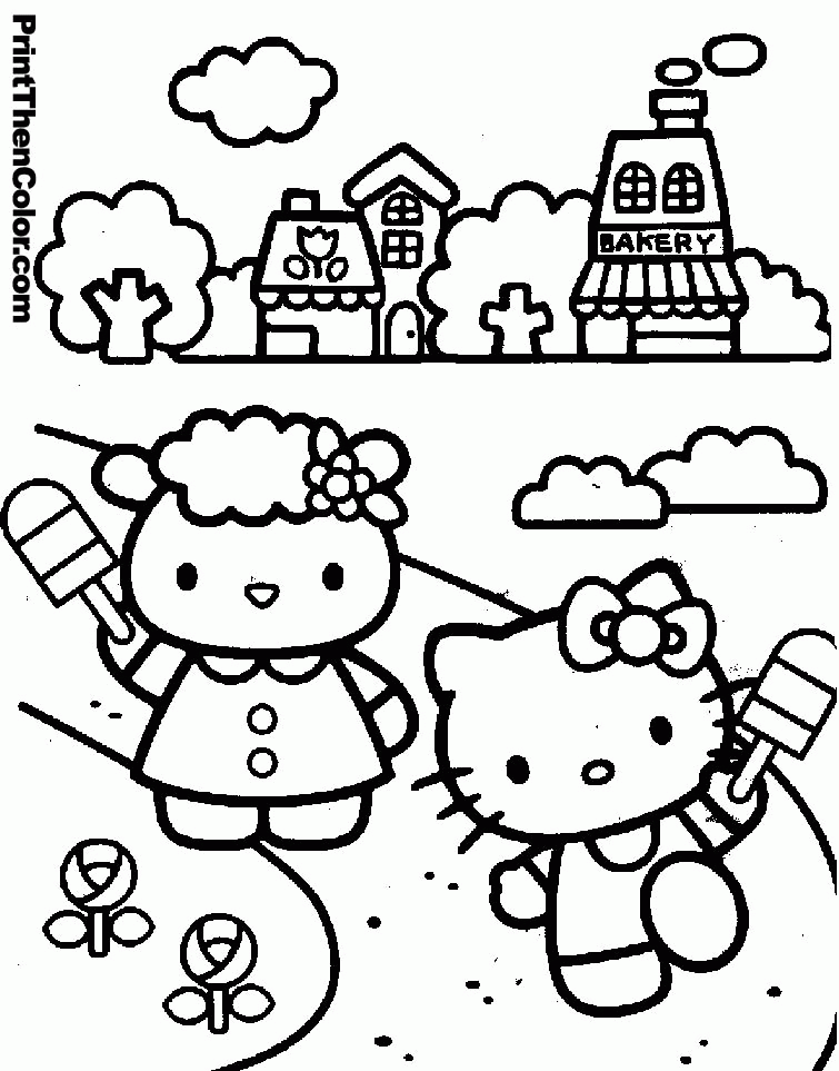 Hello Kitty Coloring Pages Kids - Coloring Home