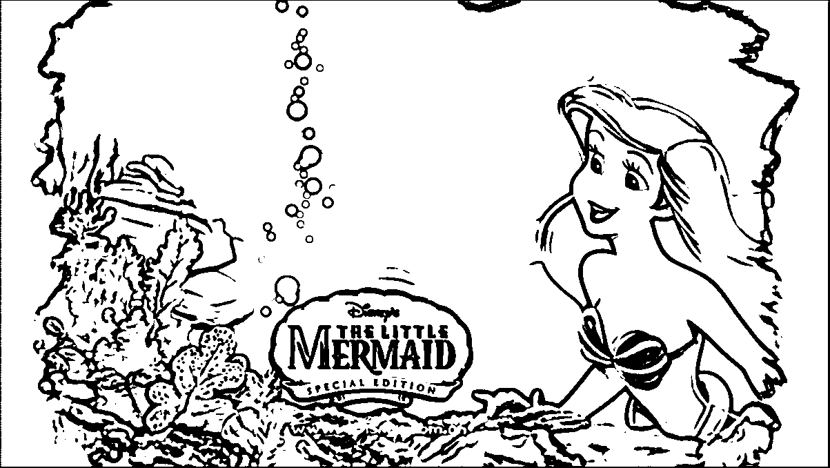 Mermaid Scene Underwater Coloring Page | Wecoloringpage