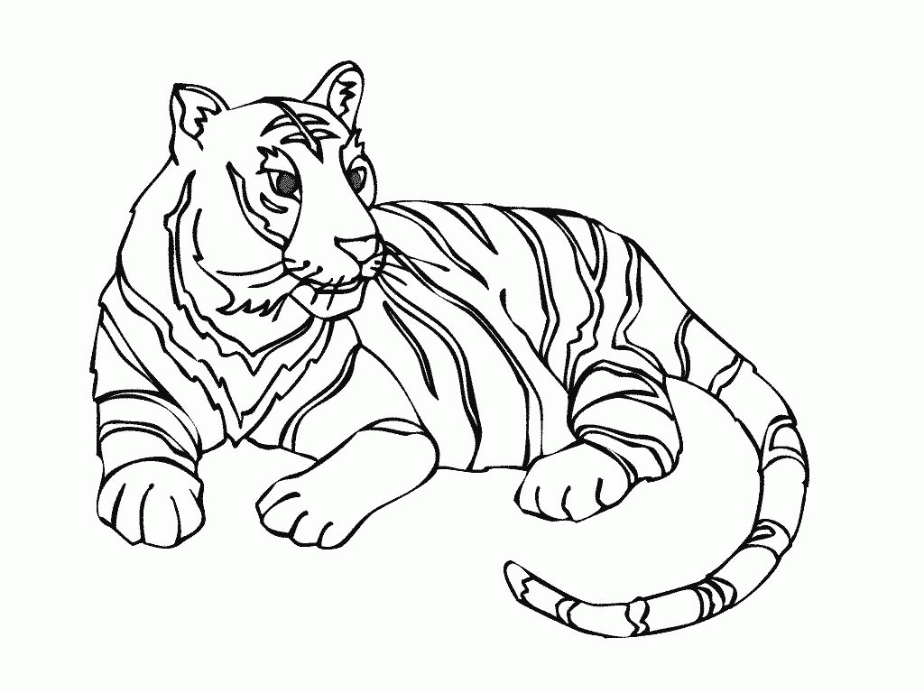 Free tigers printable coloring sheet