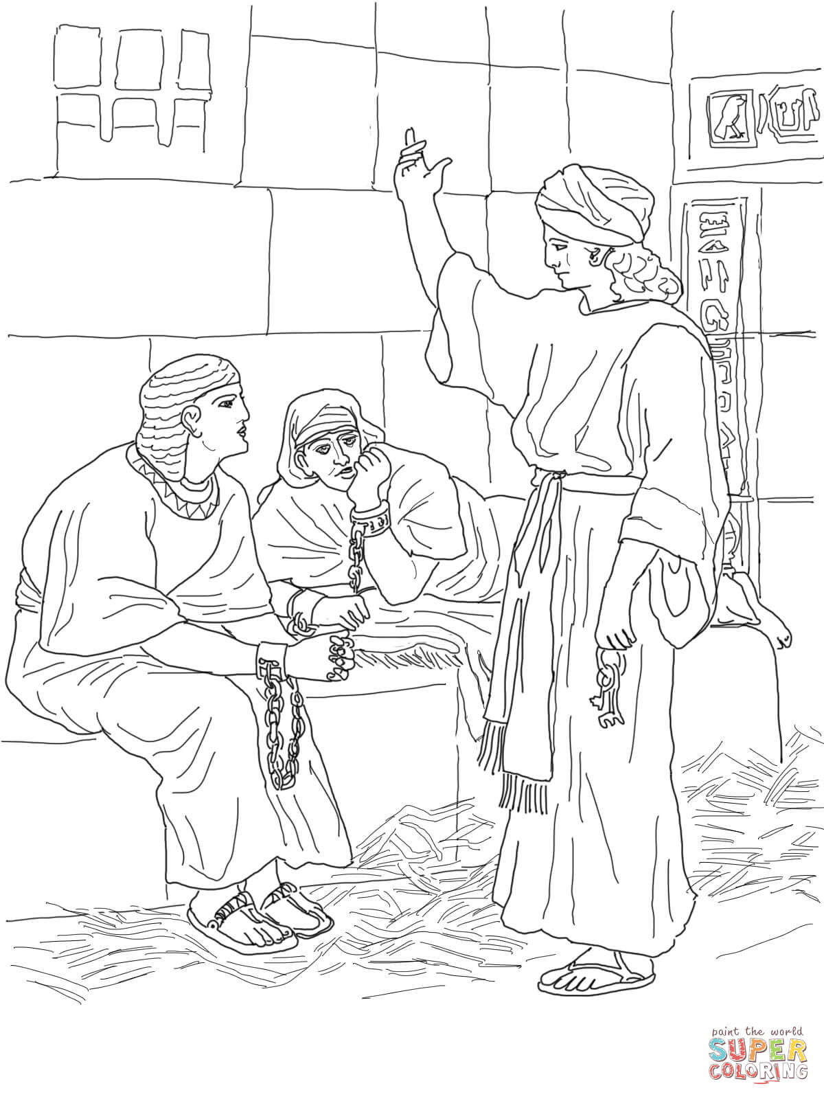 Joseph in Prison coloring page | Free Printable Coloring Pages