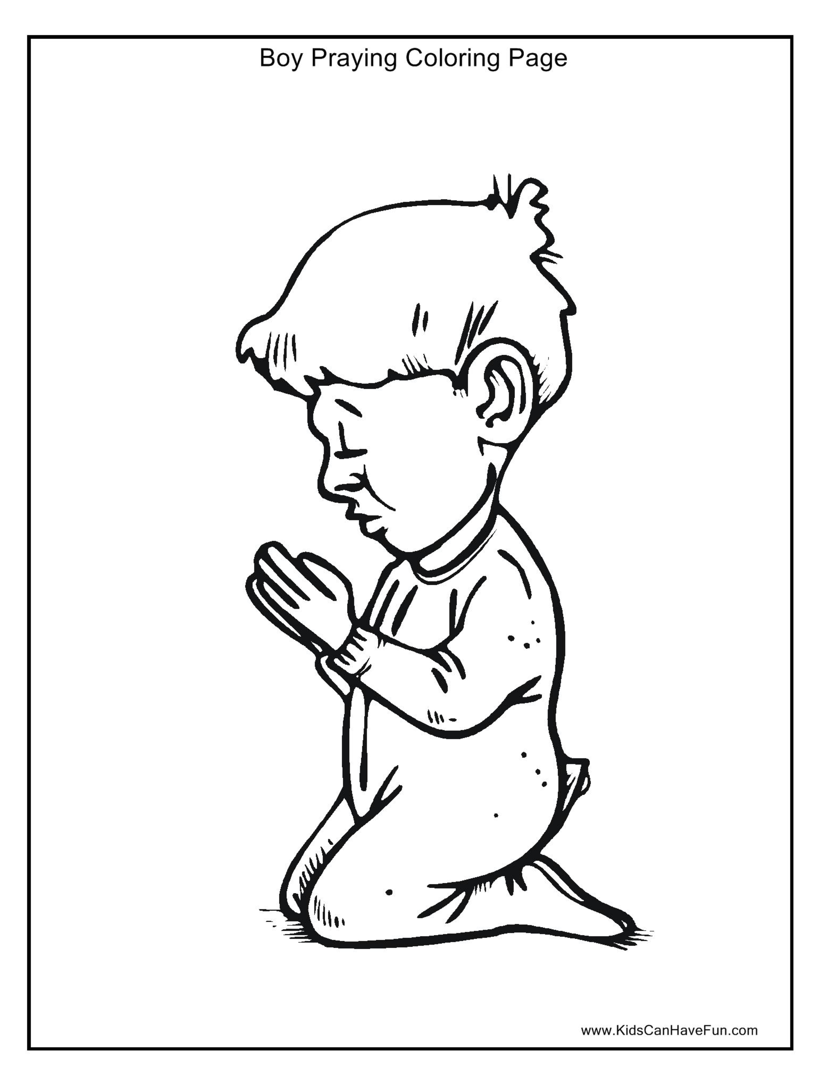 Coloring Page Of Boy Praying - High Quality Coloring Pages