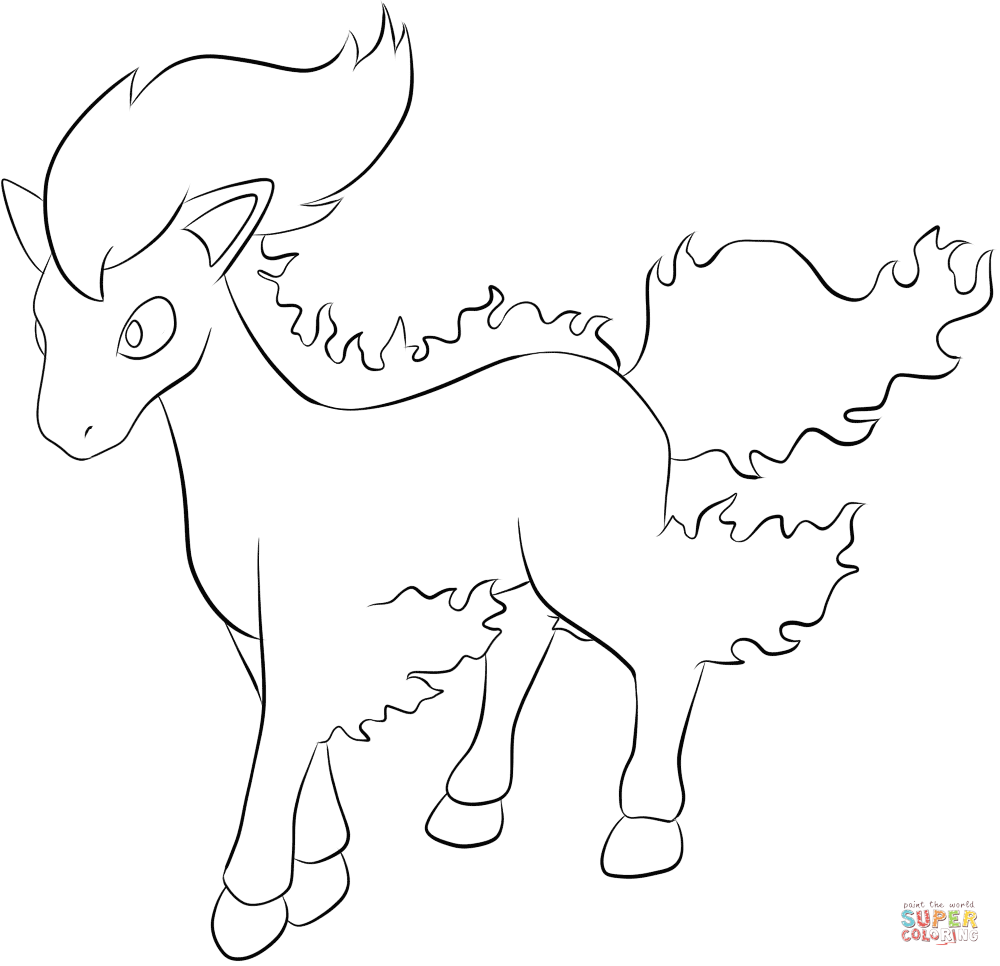 Ponyta coloring page | Free Printable Coloring Pages