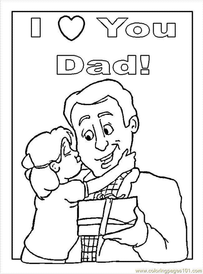 Fathers Day Kids - Coloring Pages for Kids and for Adults