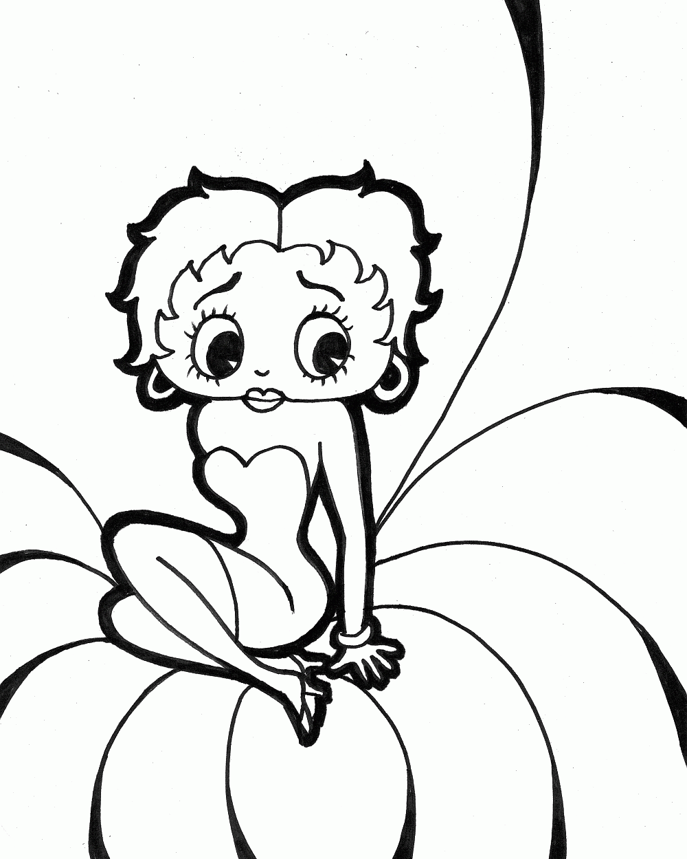 Betty Boop Is Grieving Coloring Pages Kids Coloring Pages For Kids ...