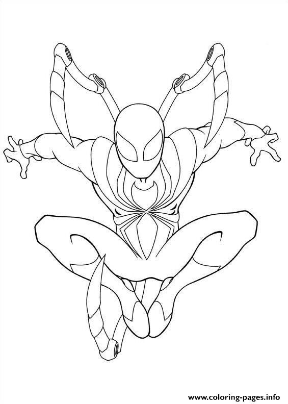 Ultimate Spiderman Iron Spider coloring pages | Spider coloring ...