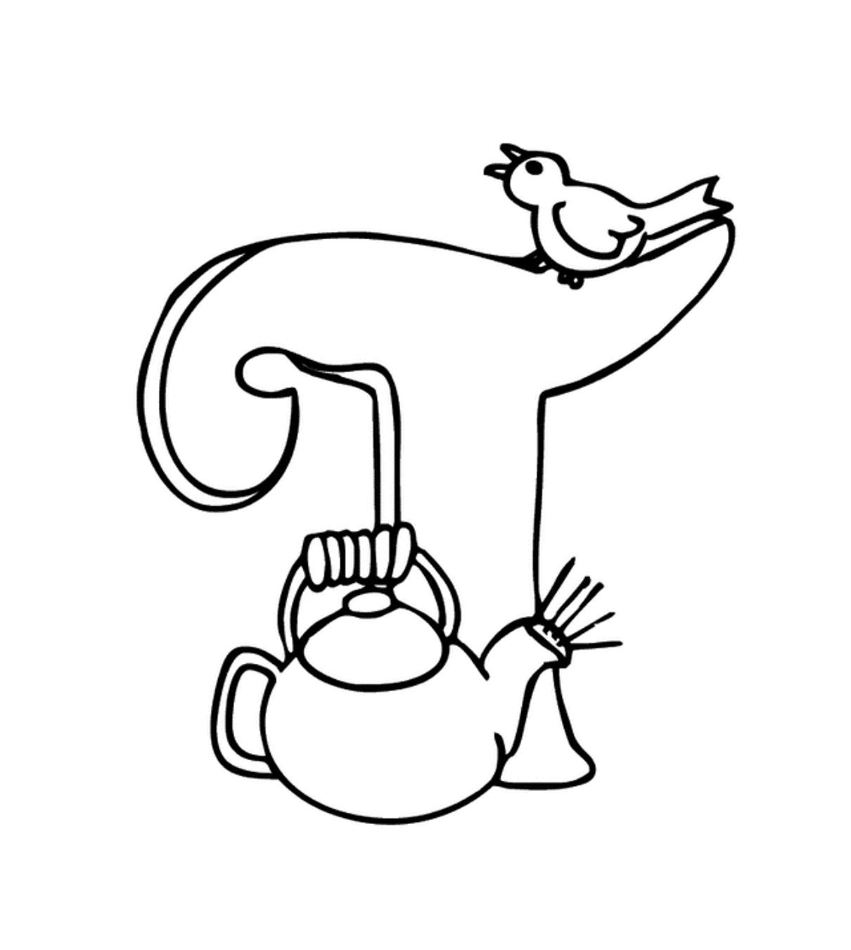 Teapot Alphabet Coloring Page | Alphabet Coloring pages of ...