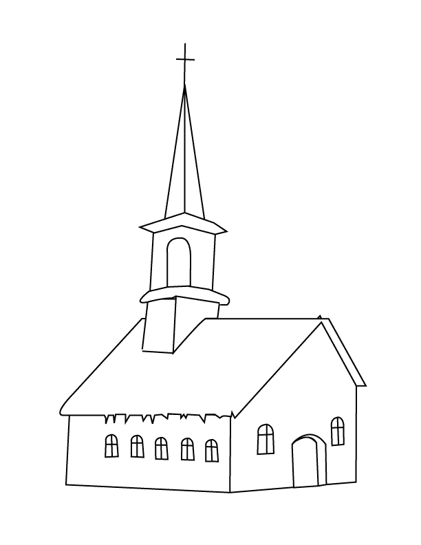 Coloring Pages Of A Church Coloring Home