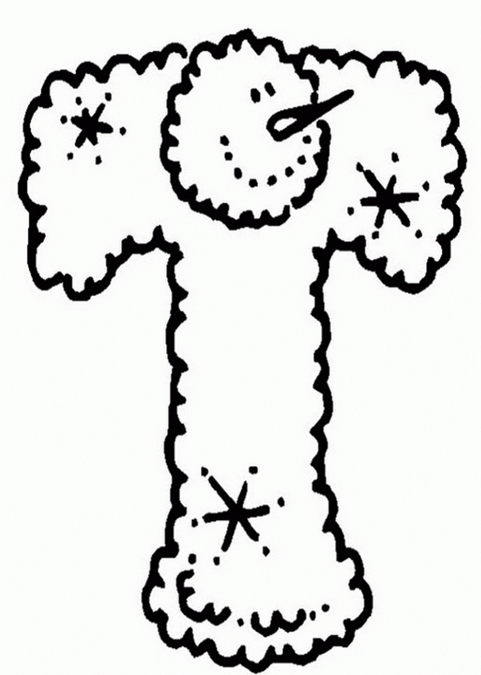 Snow T Alphabet Coloring Page | Alphabet Coloring pages of ...