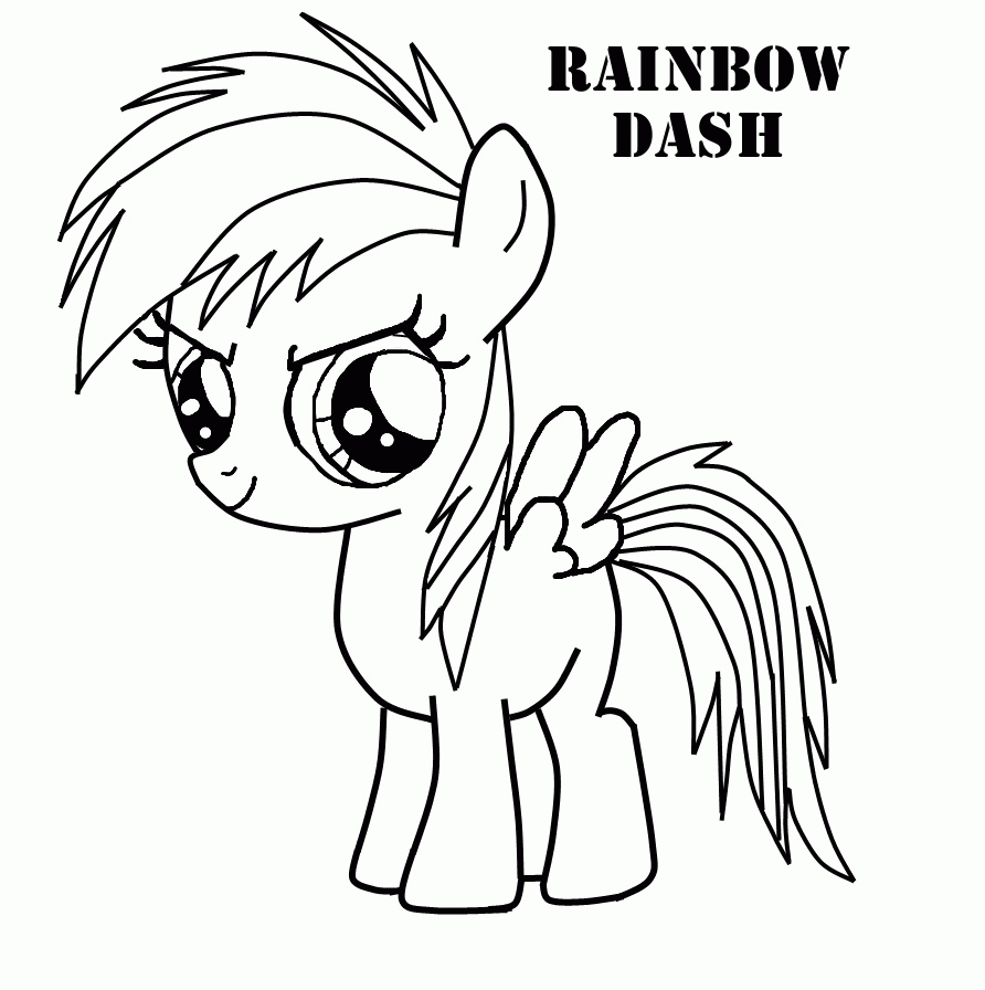 Kid Coloring Pages My Little Pony Rainbow Dash - Coloring Home