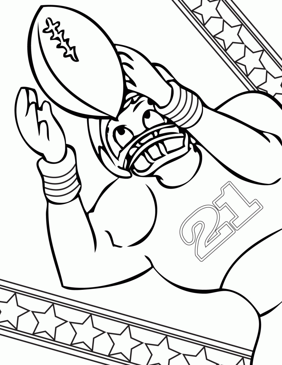 Free Printable Sports Coloring Pages Player Receiving Ball ...