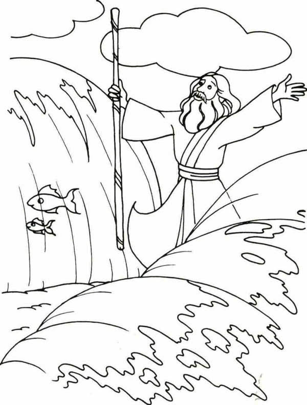 Parting Of The Red Sea Coloring Page