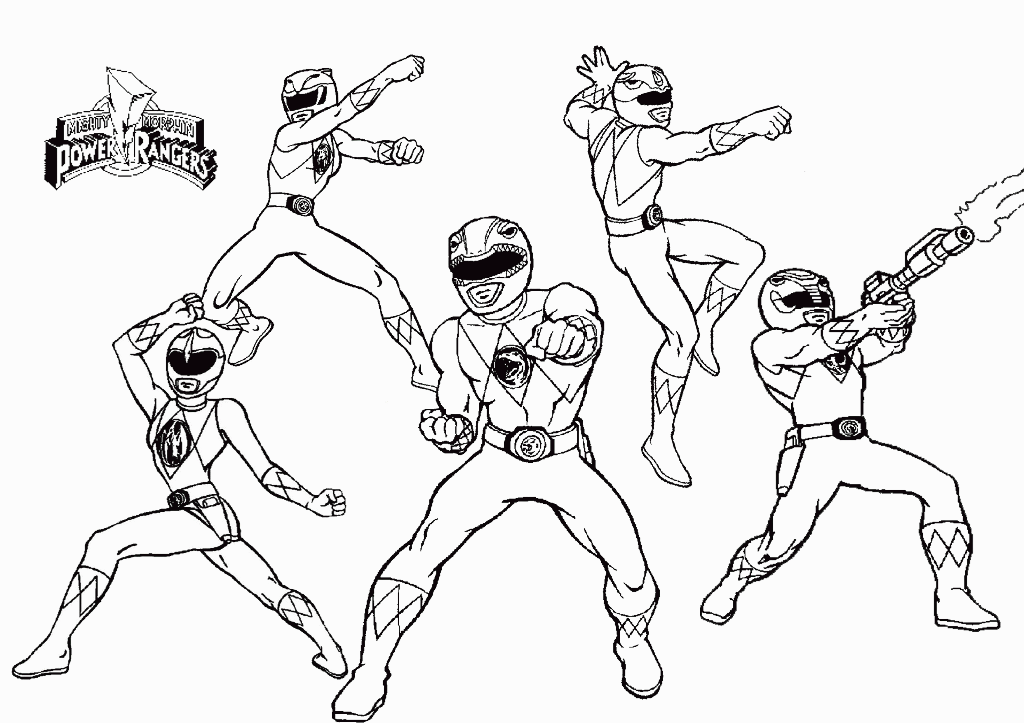 Mighty Morphin Power Rangers Coloring Pages For Free Coloring Home