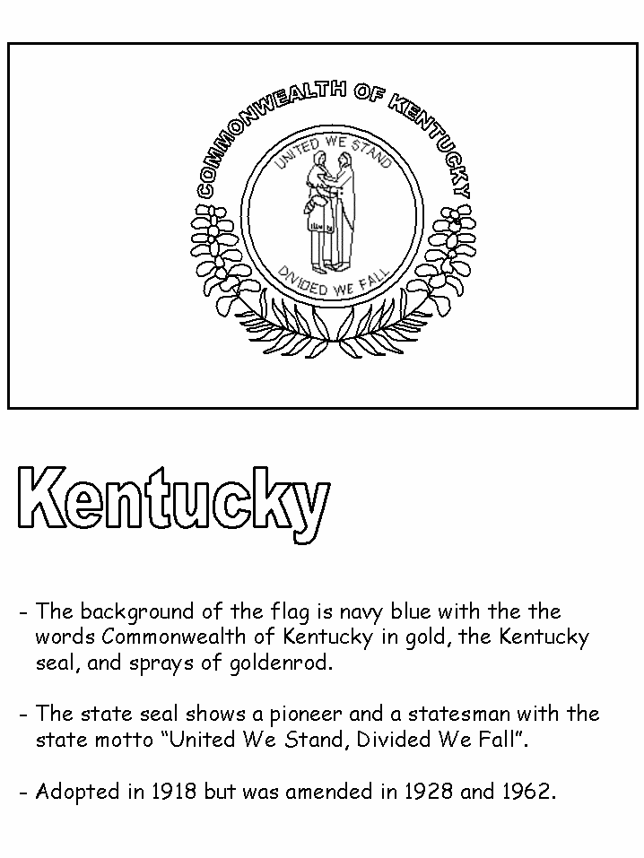 Kentucky State Flag Coloring Page - Coloring Home