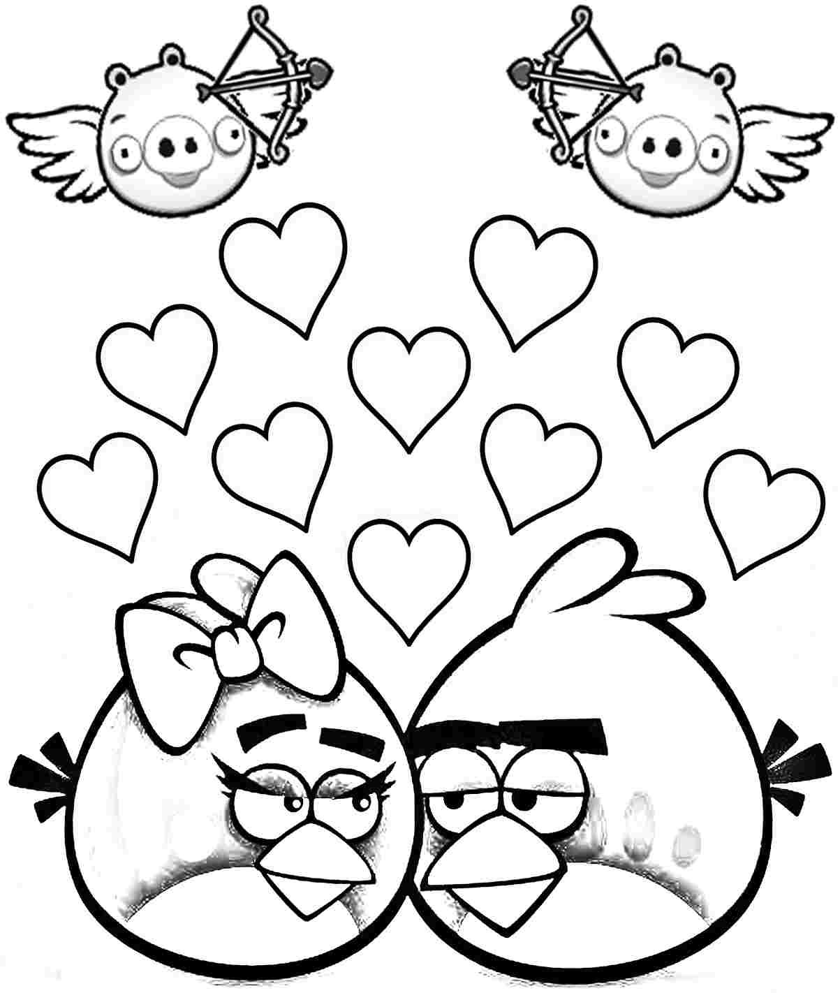 Girl Angry Birds Coloring Pages Home 12 Pics Valentine Printable