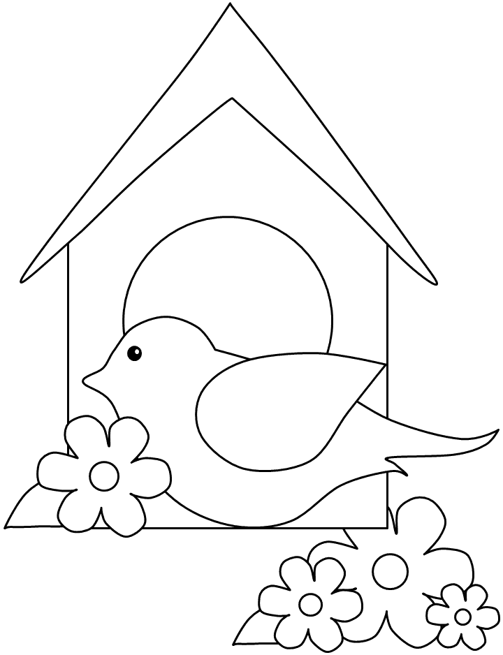 Simple bird house coloring Feeding ...shari.holliefindlaymusic.com
