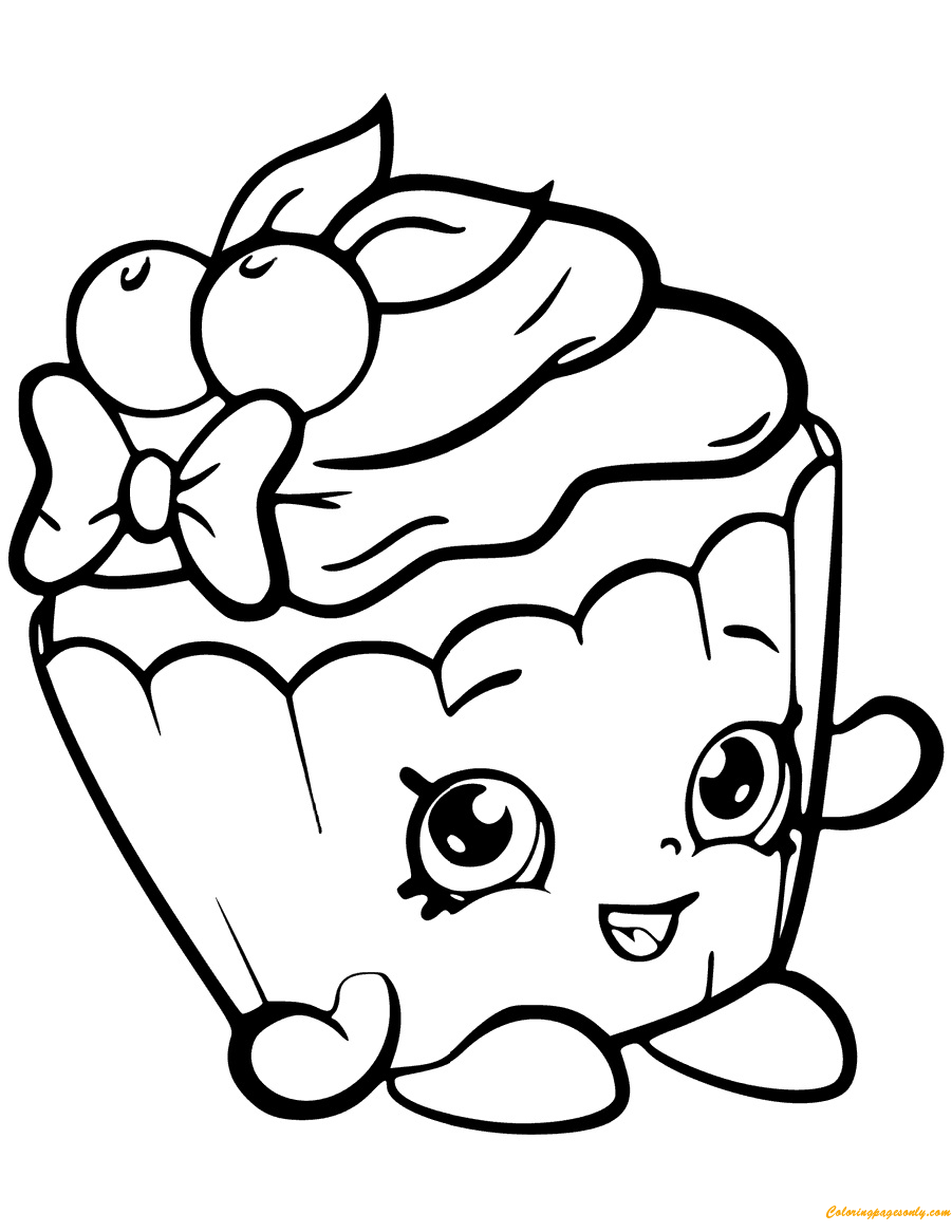 Cherry Nice Cupcake Shopkin Season 6 Coloring Page - Free ...