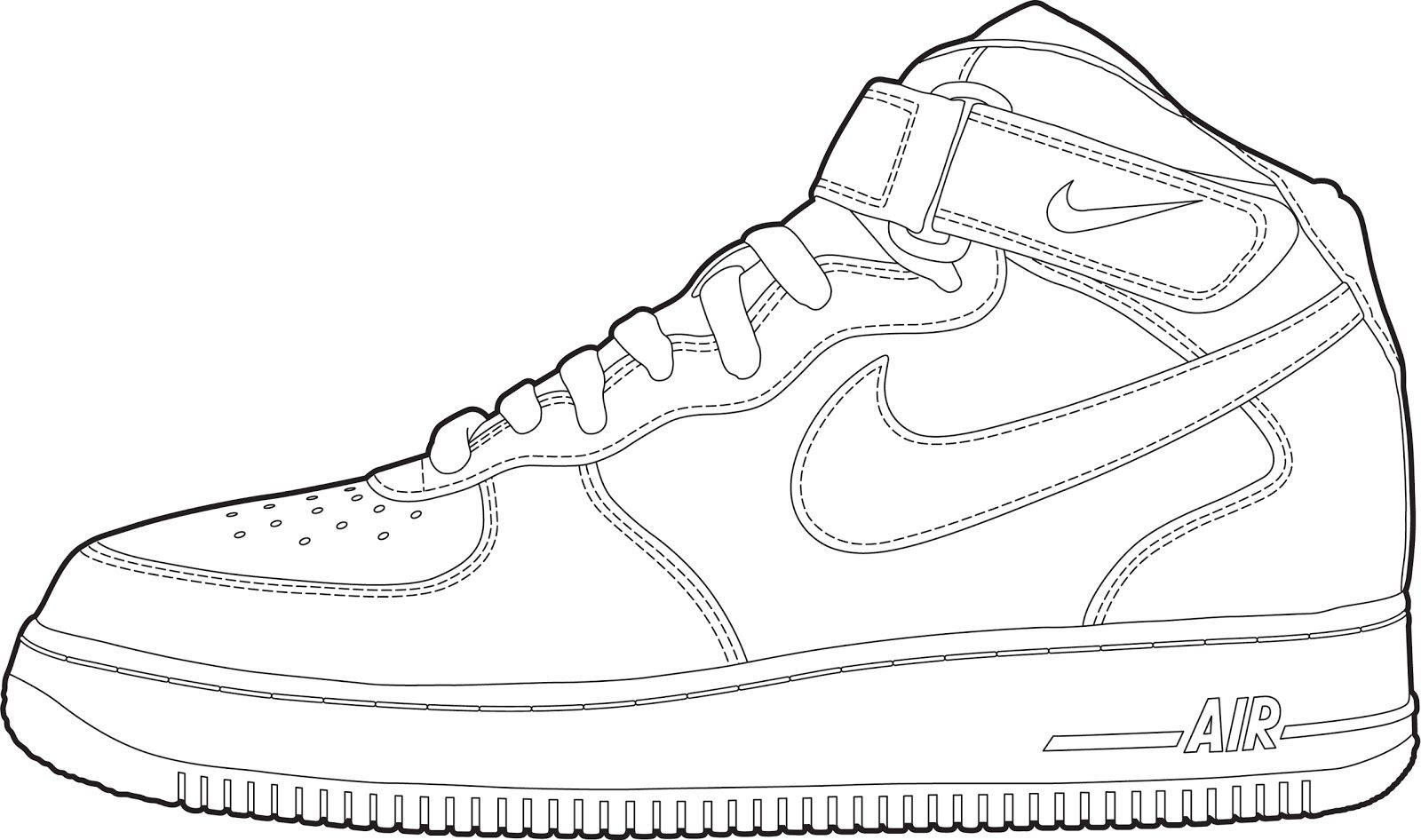Air Force One Coloring Sheet - 2018 Open Coloring Pages | Sneakers ...