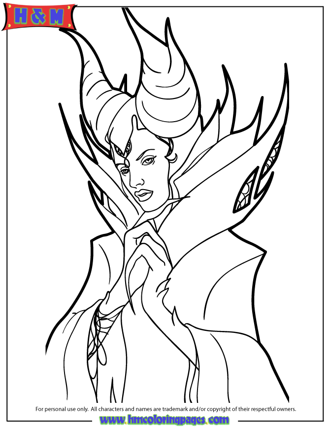 Free Printable Maleficent Coloring Pages | H & M Coloring Pages