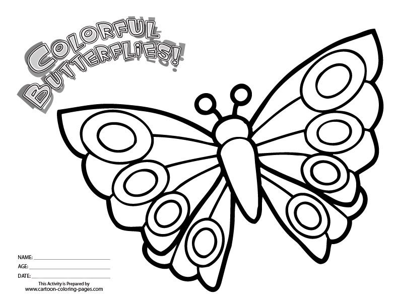 Cartoon Butterfly - Coloring Home