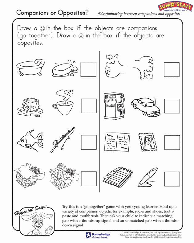 Opposites Worksheet coloring page