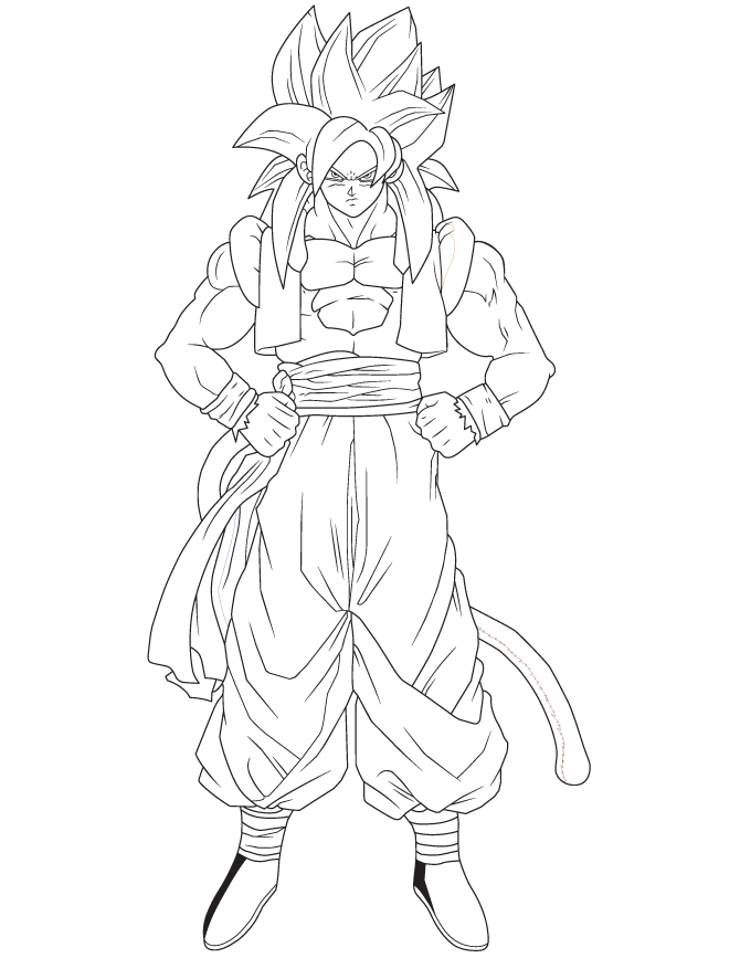650 Cartoon Dbz Gogeta Coloring Pages with Printable