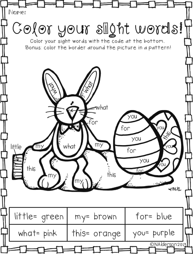 Classroom Freebies Color By Sight Words 258864 Kindergarten Sight 