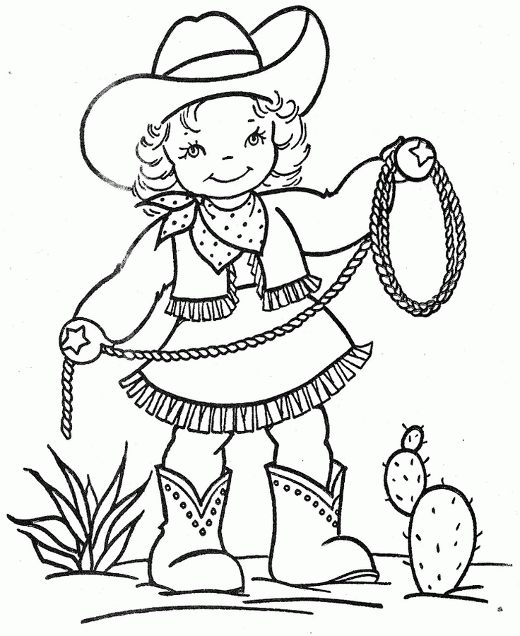 Cowgirl Coloring Page Coloring Home