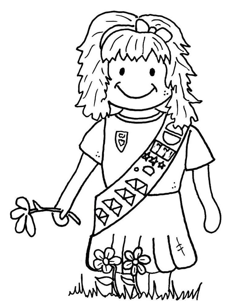 Girl Scout Brownie Coloring Image | Girl scouting
