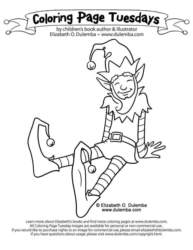 dulemba: Coloring Page Tuesday - Tired Elf