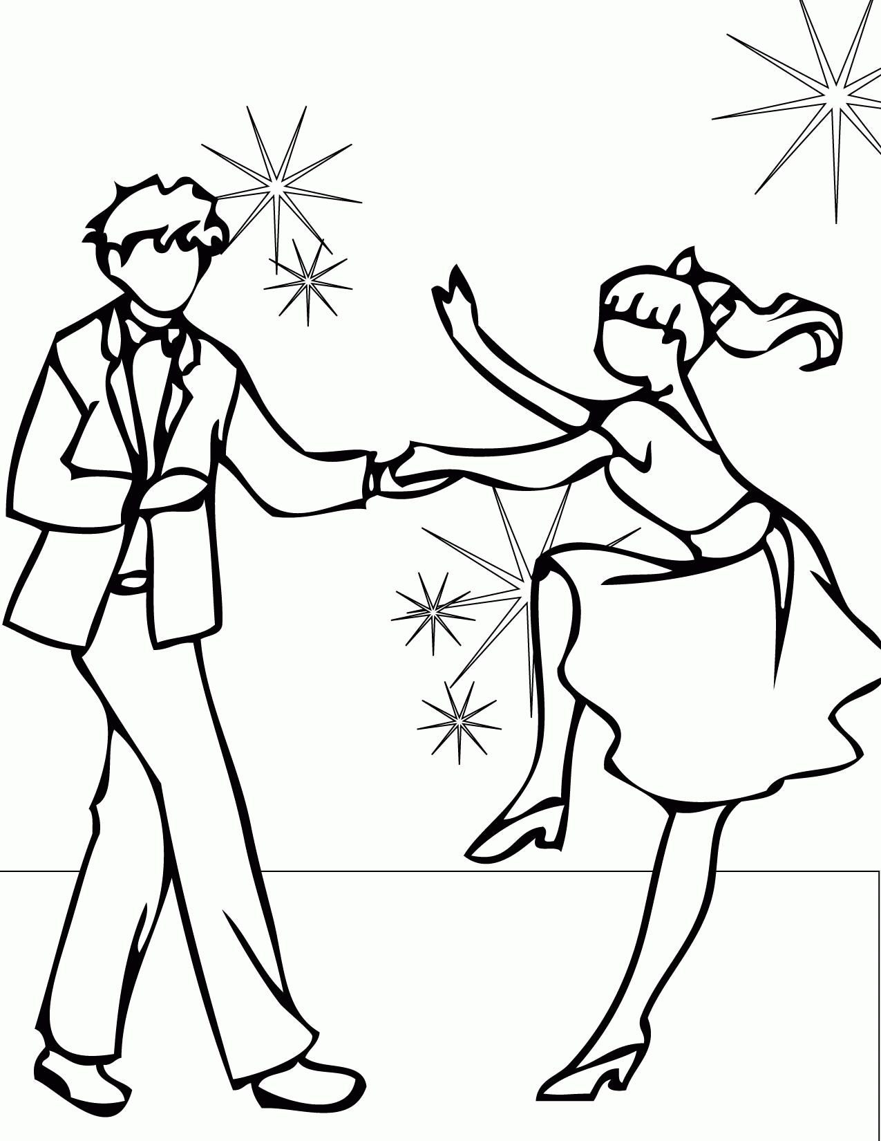 817 Simple Printable Dance Coloring Pages for Adult