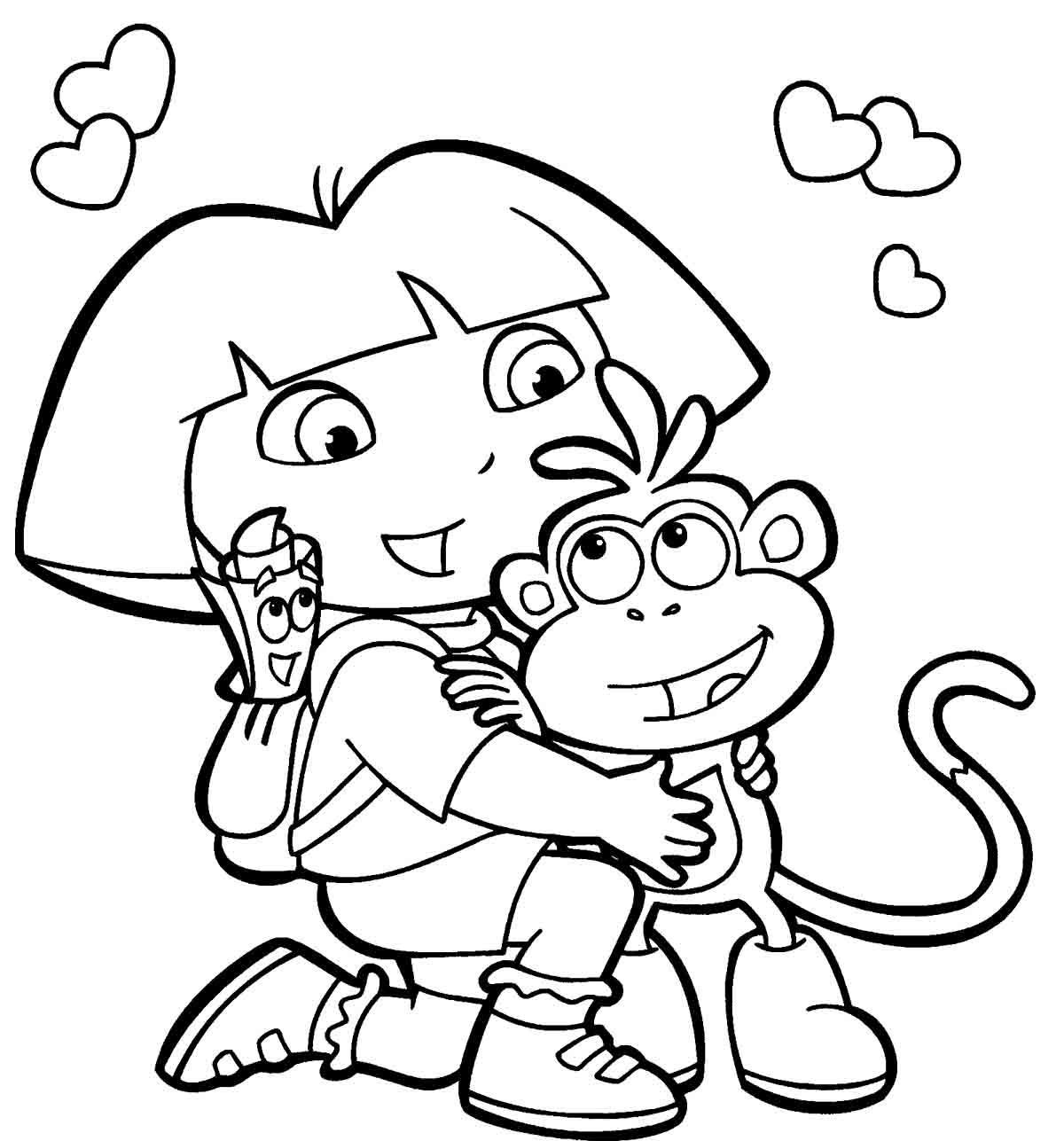Coloring Pages Of Dora And Boots - High Quality Coloring Pages
