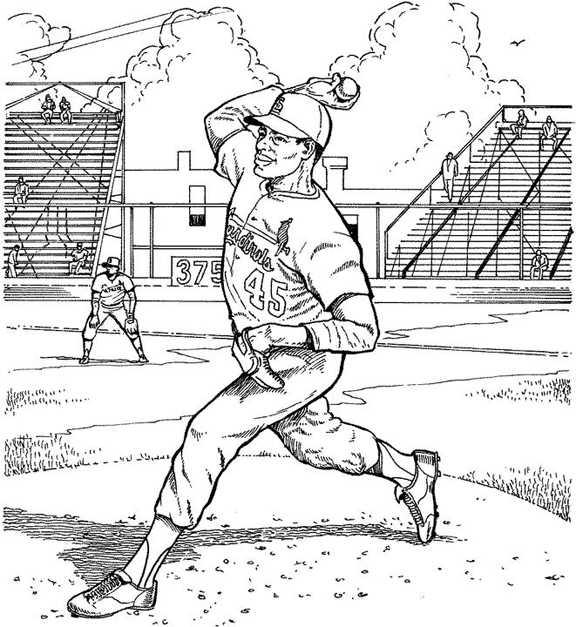 St Louis Cardinals Pitcher Baseball Coloring Page | Purple Kitty