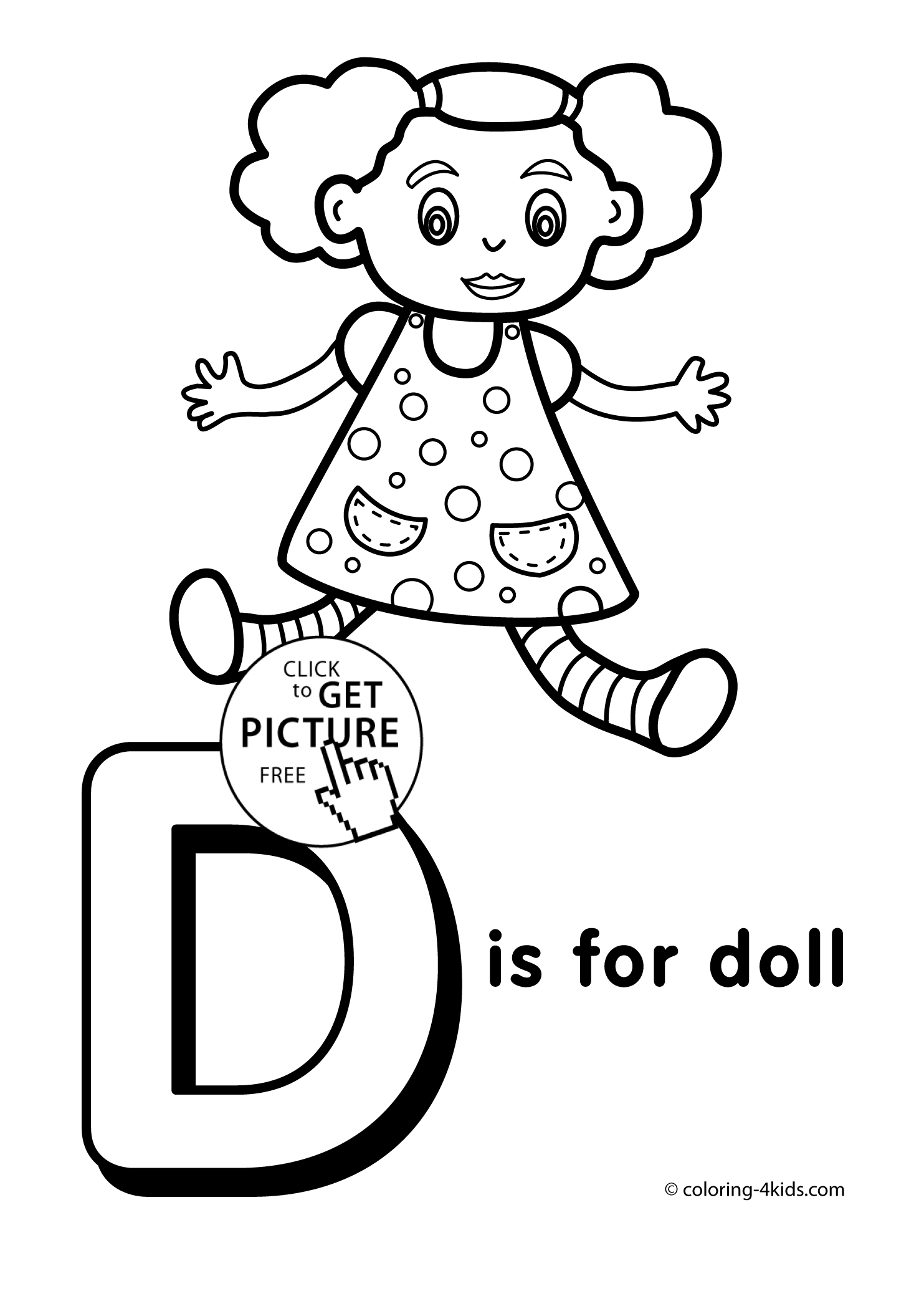 Letter D Coloring Pages Of Alphabet (D Letter Words) For Kids