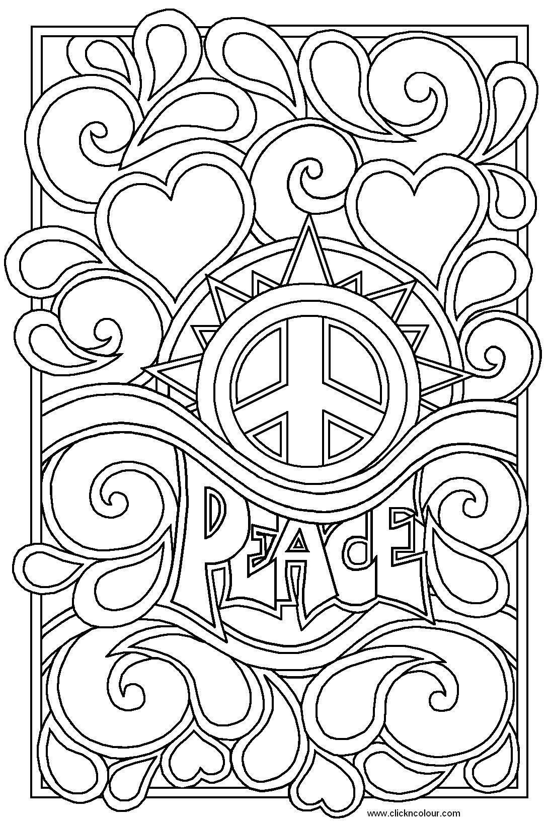 Coloring Pages Of Peace Signs Coloring Home