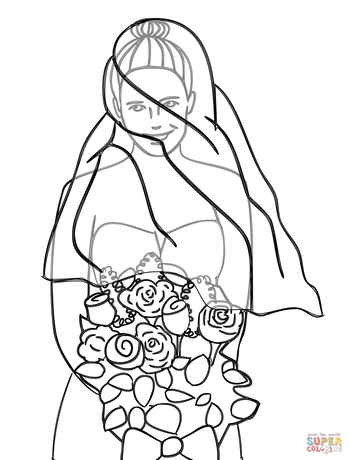 Wedding Dress Coloring Pages - Coloring Home