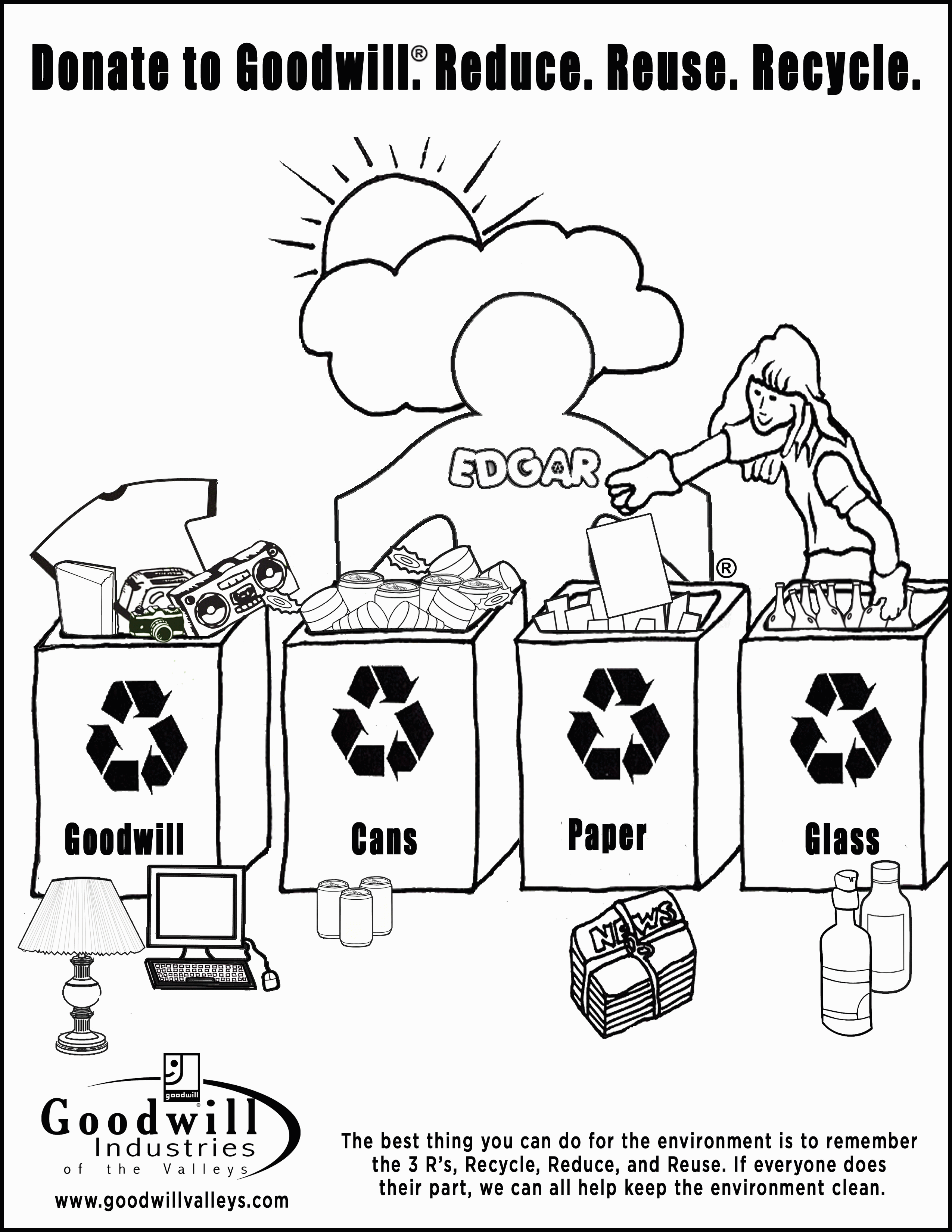 Recycle Bin Coloring Page Sketch Template Recycle Bins Coloring Coloring Home